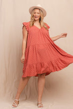 Load image into Gallery viewer, Dot Jacquard Babydoll Tiered Dress