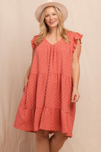 Load image into Gallery viewer, Dot Jacquard Babydoll Tiered Dress