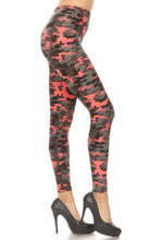 Load image into Gallery viewer, Camouflage Printed High Waisted Leggings With Elastic Waistband