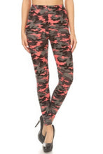 Load image into Gallery viewer, Camouflage Printed High Waisted Leggings With Elastic Waistband