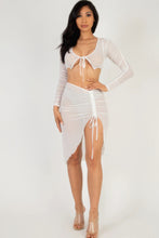 Load image into Gallery viewer, Sexy Sheer Mesh Drawstring Ruched Skirt