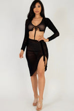 Load image into Gallery viewer, Sexy Sheer Mesh Drawstring Ruched Skirt